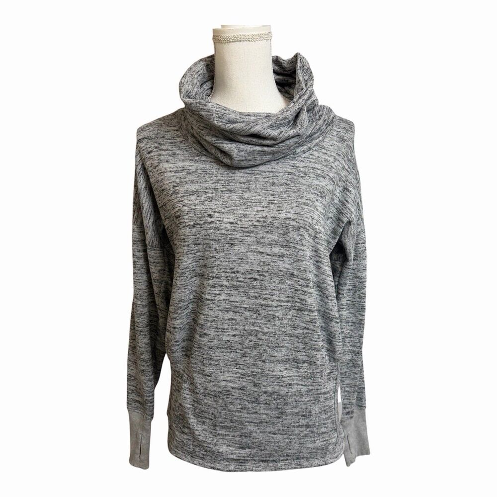Athleta Women's S Batwing and Robin Heather Gray Cowl Neck Pullover Sweatshirt
